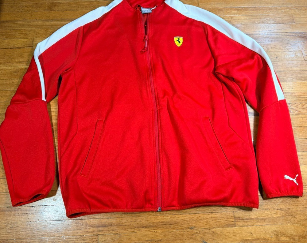 Puma Scuderia Ferrari Track Jacket Men’s Large Red White F1 Racing